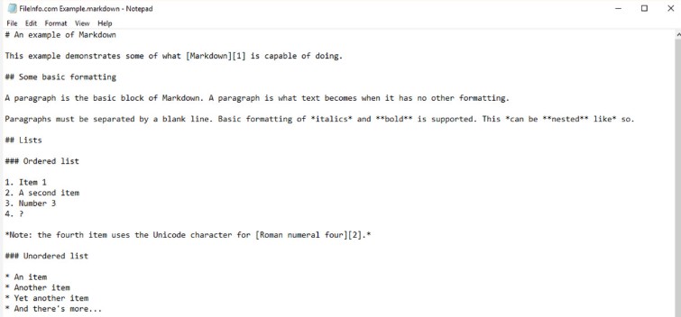 voorbeeld markdown bestand